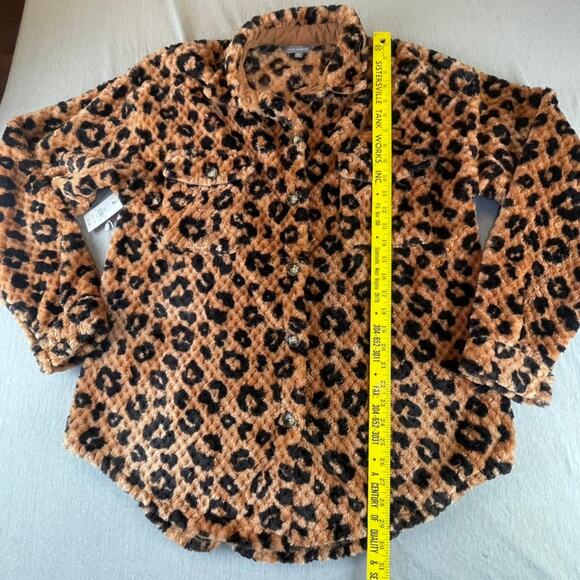 Simply Southern Simply Soft Shacket New Leopard Print Sherpa XL NWT Button Front - Picture 9 of 10